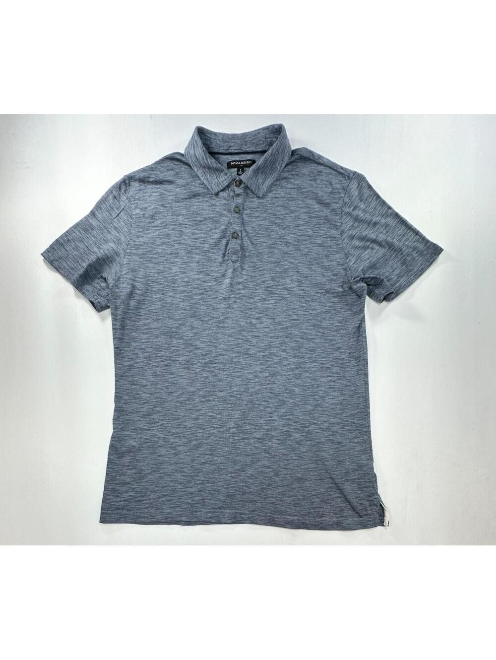 Banana Republic 100% Cotton 1/4 Button Pullover Blue Mens L